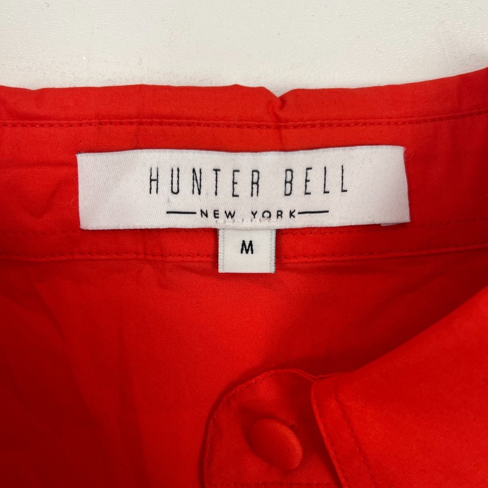 Hunter Bell Tuckernuck Addison Dress Sz M Cherry Red Orange Mini Preppy - Picture 13 of 16